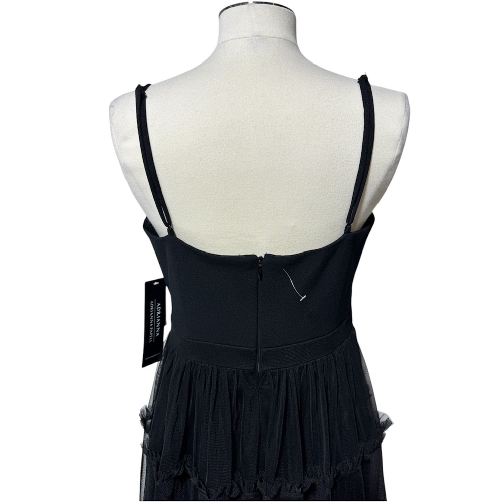 Adrianna Papell Women's Ruffle Tiered Mesh Sleeveless Gown in size 10 - Picture 7 of 11